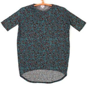 LuLaRoe Irma Shirt T-Shirt‎ Top Tunic Blue Teal Orange Black USA XXS